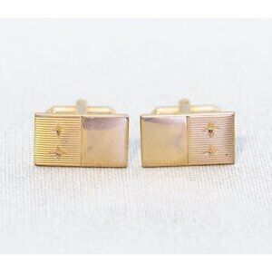 Vintage Geometric Rectangular Cuff Links - H1